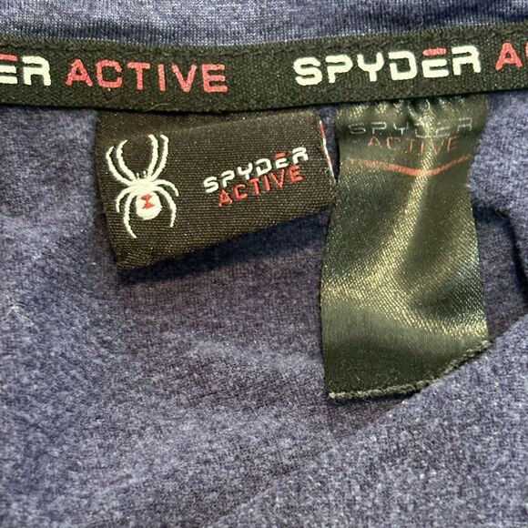 Spyder Active ProW B Men's Blue 1/4 Zip Long Sleeve Logo Fleece Top Size 2XL - Picture 5 of 7